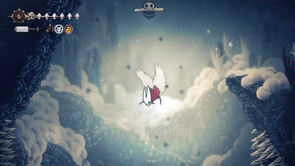 Receiving Faydown Cloak from winged creature at Mount Fay summit - Hollow Knight Silksong