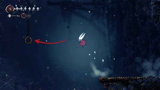 Floating disks and rings at Mount Fay entrance in Hollow Knight Silksong