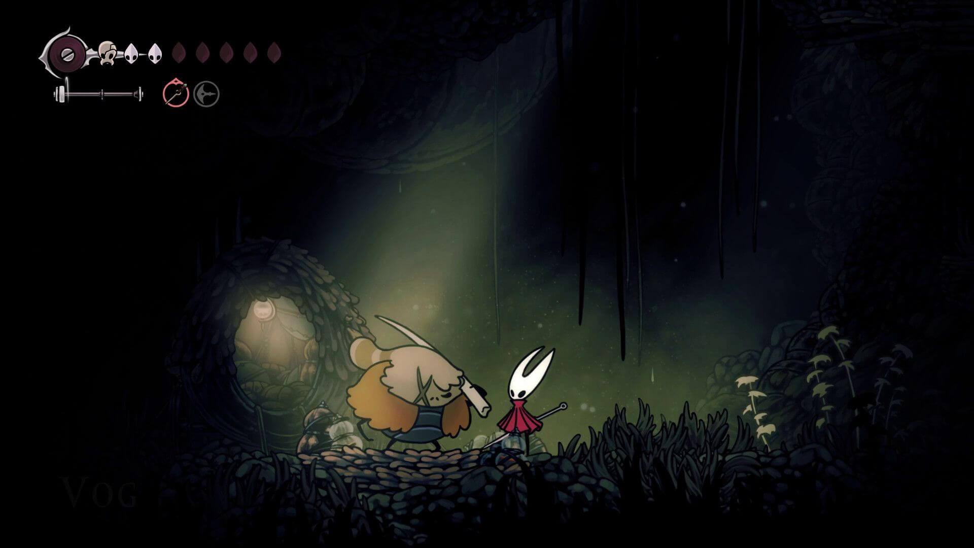 Vog hidden merchant location in Silksong Putrified Ducts - where to find flea tracker NPC